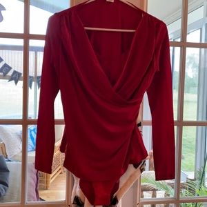 Never worn red shapefix body suit shirt.